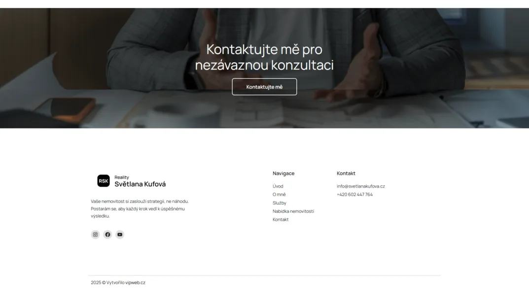 Kontakt a patička